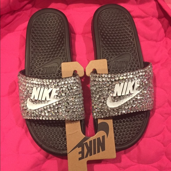 jeweled nike slides